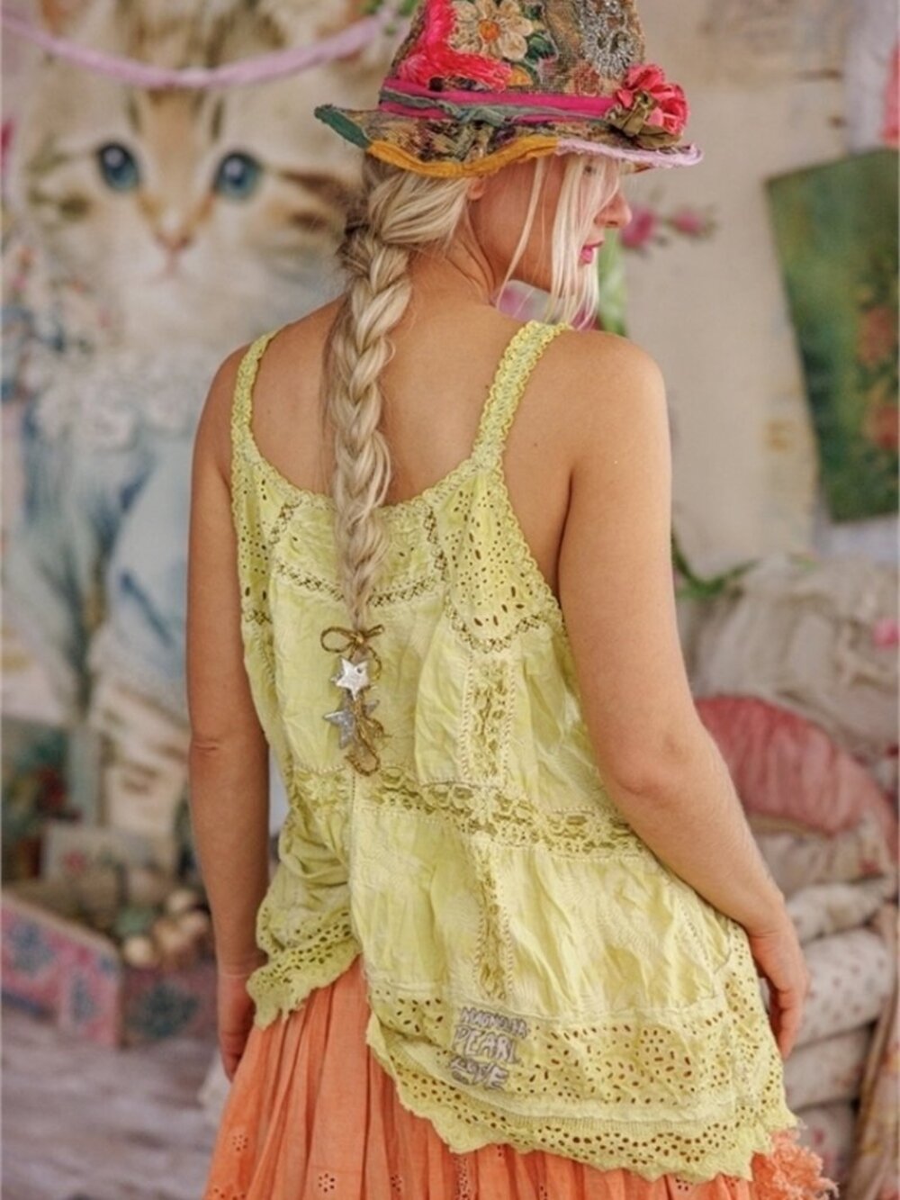 Magnolia Pearl SOLD OUT 💛 Eyelet Clementine Tank #384 YUZU 💛